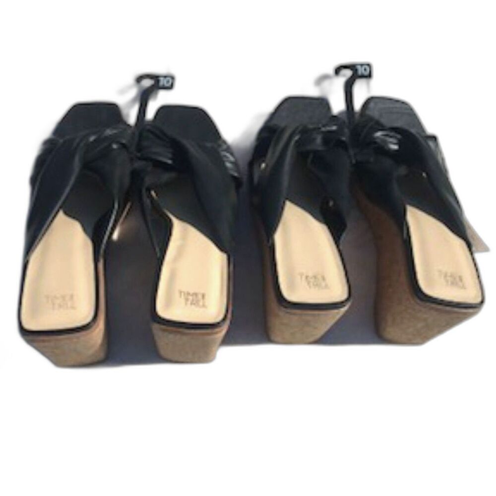 Women's Size: 10 Wedge High Heel Sandals Black . Time and Tru . {2} Pair Bundle